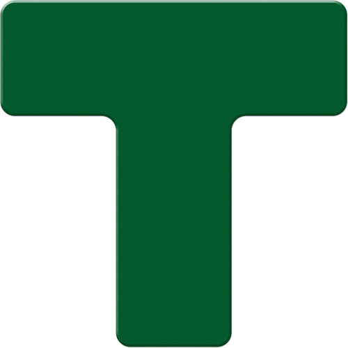 Armor Stripe Lean/5S Markers, T, 6" L x 6" W, Green, Plastic Oxymax Inc