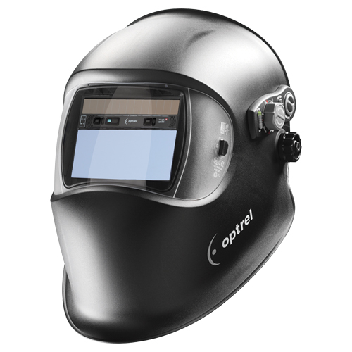 E684 Welding Helmets, 3.94" L x 1.97" W View Area, 4/9 - 13/4/5 - 9 Shade Range, Black Oxymax Inc