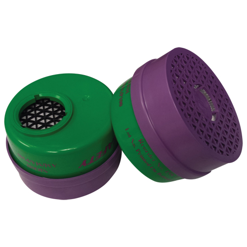 Cartouche pour respirateur, Combinaison cartouche et filtre contre les particules pour gaz/vapeurs, Ammoniac/M&eacute;thylamine/Filtre P100 Oxymax Inc