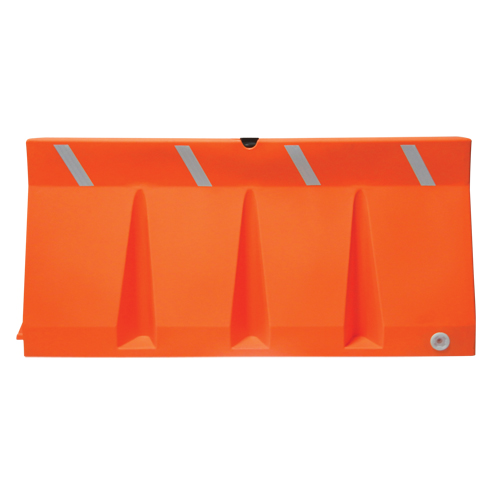 Traffic Barriers, Water-Filled, 69.75" L x 33.75" H, Orange Oxymax Inc