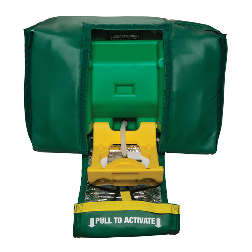 Tempered Portable Eyewash, Gravity-Fed, 9 gal. Capacity, Meets ANSI Z358.1 Oxymax Inc