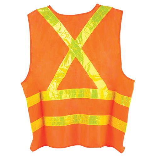Dynamic Traffic Vest, High Visibility Orange, Large, Polyester Oxymax Inc