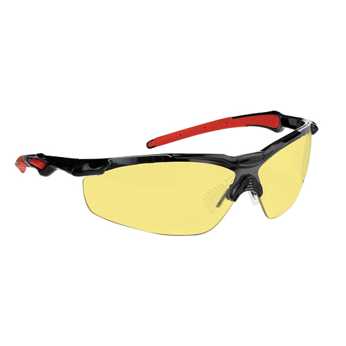Dynamic Safety Hawk Series Safety Glasses, Amber Lens, AntiFog Coating