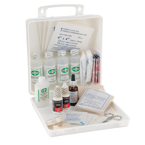 Trousse de premiers soins des brûlures pour soudeurs Dynamic, Dispositif m&eacute;dical Classe 1, Boîte en plastique Oxymax Inc