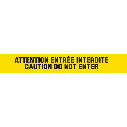 Barricade Tape, Bilingual, 3" W x 1000' L, 3 mils, Black on Yellow Oxymax Inc