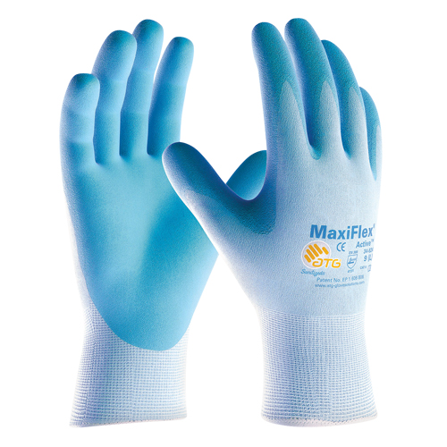 Gants enduits ultra l&eacute;gers MaxiFlex ATG, 6/T-petit, R&ecirc;vetement Mousse de nitrile, Calibre 15, Enveloppe en Nylon Oxymax Inc