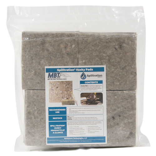 Spilltration Husky Pads, Oil Only, 16" x 16", 17.2 gal. Absorbancy Oxymax Inc