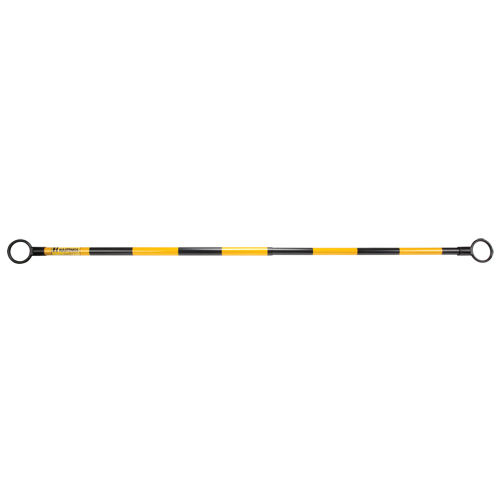 Telescopic Barricade Bar, 85" Extended Length, Black/Yellow Oxymax Inc