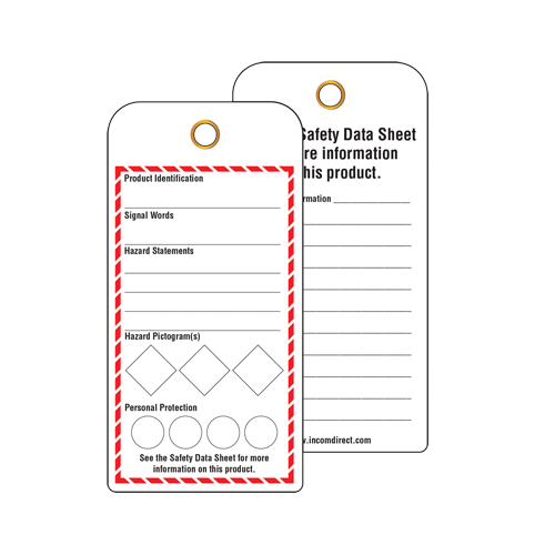 &eacute;tiquettes SGH pour le milieu de travail, Papier cartonn&eacute;, 3" la x 6" h, Anglais Oxymax Inc
