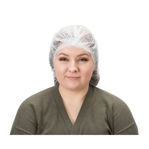 Bonnet bouffant pliss&eacute;, Polypropyl&egrave;ne, 21", Blanc Oxymax Inc