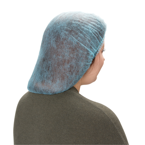 Pleated Bouffant Cap, Polypropylene, 21", Blue Oxymax Inc