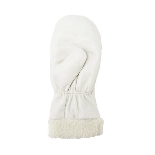 Mitaines d'hiver en cuir fleur de premi&egrave;re qualit&eacute; doubl&eacute;es de boa, Taille Grand, Mitaine Oxymax Inc