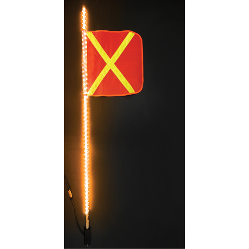 Safety Whip&reg; Heavy-Duty LED Whips, Hitch Mount, 5 High, Orange with Reflective Oxymax Inc