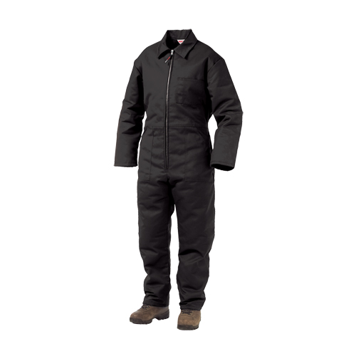 Lined Twill Coveralls, Men's, Black, Size Large Oxymax Inc