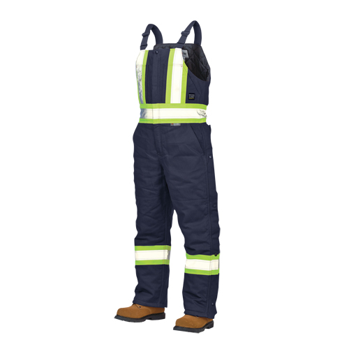Salopettes de s&eacute;curit&eacute; doubl&eacute;e en canevas, Coton, Grand, Bleu marine Oxymax Inc