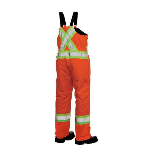 Salopettes de s&eacute;curit&eacute; doubl&eacute;e, Polyester/Polyur&eacute;thane, Grand, Orange haute visibilit&eacute; Oxymax Inc