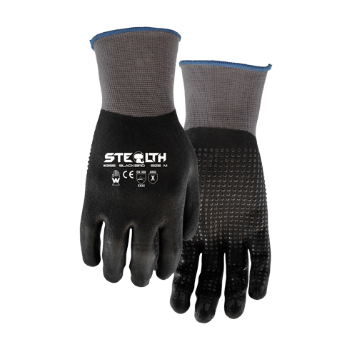 395 Stealth Blackbird Gloves, 8/Medium, Foam Nitrile Coating, 15 Gauge, Nylon Shell Oxymax Inc