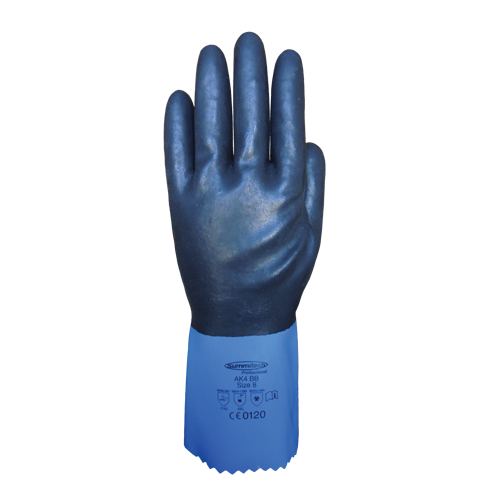 Gants enti&egrave;rement tremp&eacute;s et r&eacute;sistants aux produits chimiques Summitech, Taille Petit/7, 11,8" lo, Chloropr&egrave;ne, Doublure en Poly-coton, 59 mils Oxymax Inc