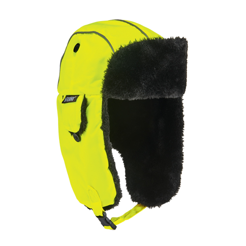 N-Ferno&reg; 6802 Classic Trapper Hat, Synthetic Fur Lining, Medium/Small, High-Visibility Lime Green Oxymax Inc