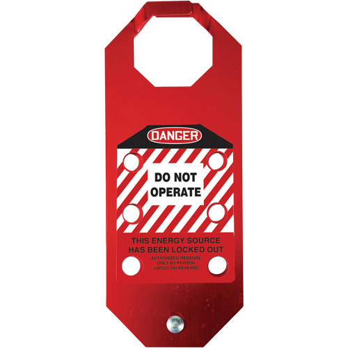 Stopout&reg; OSHA Danger Aluma-Tag Do Not Operate Hasp, Red Oxymax Inc