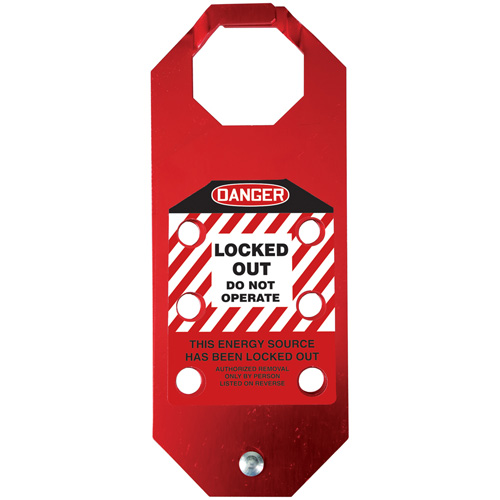 Stopout&reg; OSHA Danger Aluma-Tag Locked Out Do Not Operate Hasp, Red Oxymax Inc