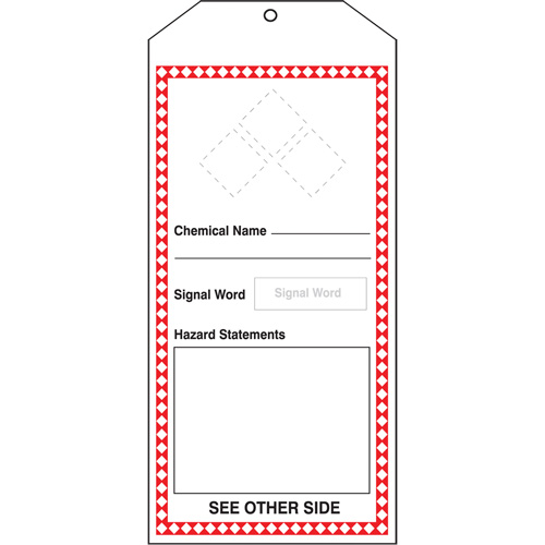 GHS Jumbo Tags, Cardstock, 3-7/8" W x 8-1/2" H, English Oxymax Inc