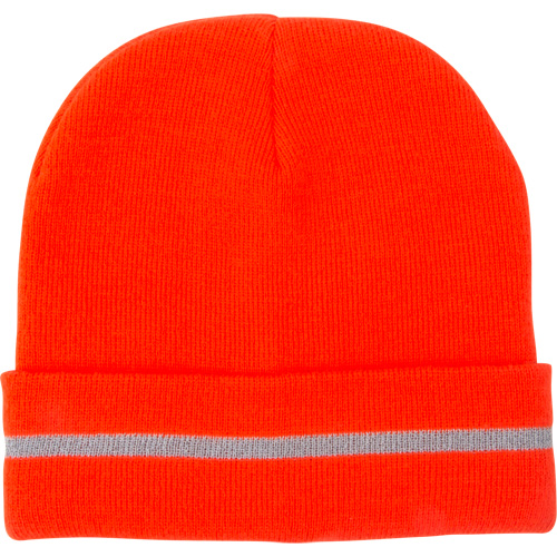 Bonnet en tricot haute visibilit&eacute; avec bande r&eacute;fl&eacute;chissante, Orange haute visibilit&eacute;, Acrylique Oxymax Inc