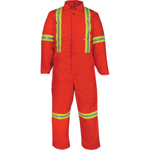 Deluxe Reflective Coveralls, 36, Orange Oxymax Inc