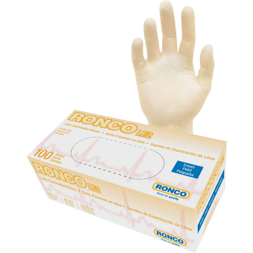 Gants jetables, Petit, Latex, 4 mils, Sans poudre, Naturel, Classe 2 Oxymax Inc
