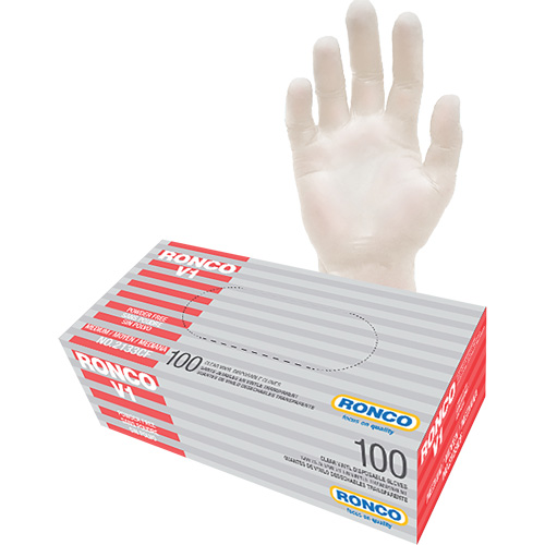 Gants jetables, Moyen, Vinyle, 3 mils, Sans poudre, Transparent Oxymax Inc