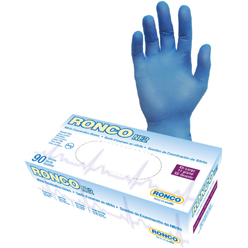 Gants jetables, 2T-Grand, Nitrile, 4 mils, Sans poudre, Bleu Oxymax Inc