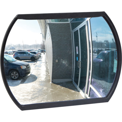 Roundtangular Convex Mirror with Bracket, 12" H x 18" W, Indoor/Outdoor Oxymax Inc