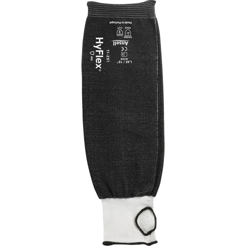 HyFlex&reg; Cut-Resistant Sleeve, HPPE, 16", ANSI/ISEA 105 Level 3, Black Oxymax Inc