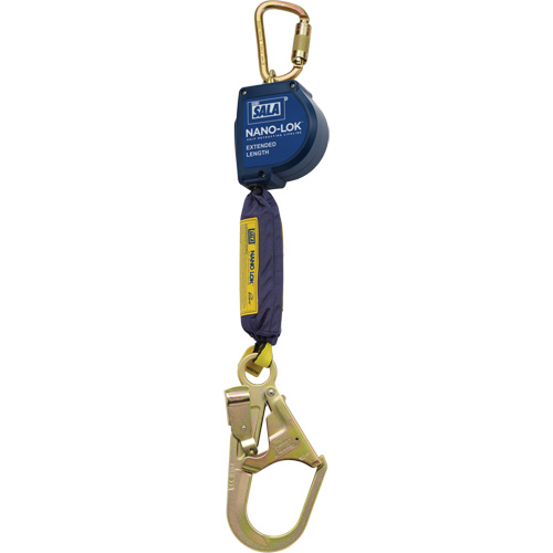 Nano-Lok Extended Length Self-Retracting Lifeline, 9', Polyester/Web, Swivel Oxymax Inc