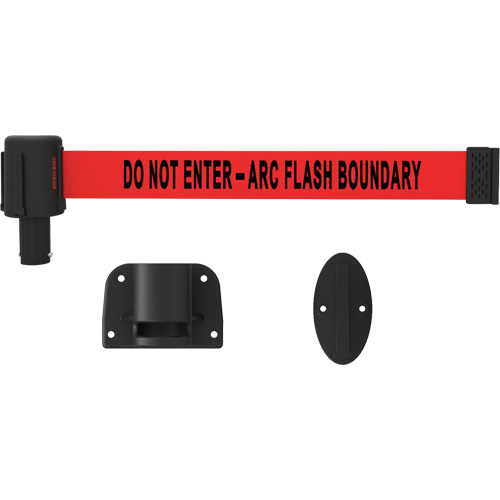 Syst&egrave;me de montage mural pour barri&egrave;re PLUS, Plastique, Fixation par vis, 15', Ruban Rouge Oxymax Inc