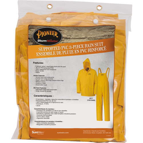 577 V&ecirc;tements imperm&eacute;ables 3 morceaux, Polyester/PVC, 5T-Grand, Jaune Oxymax Inc