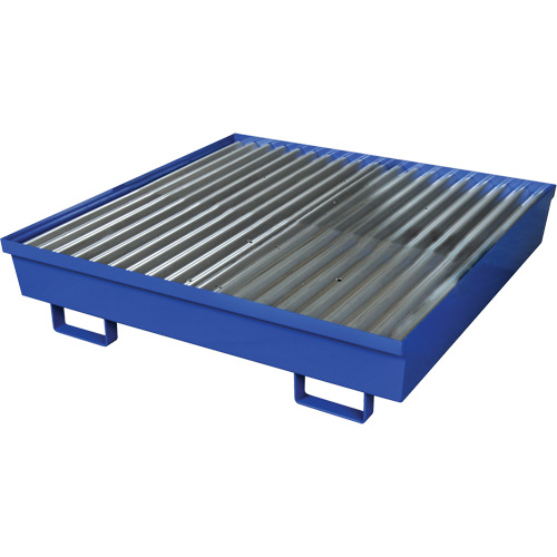 Steel Spill Containment Pallet, 92 US gal. Spill Capacity, 54" x 54.25" x 12" Oxymax Inc
