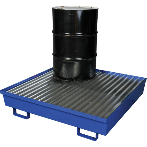 Steel Spill Containment Pallet, 92 US gal. Spill Capacity, 54" x 54.25" x 12" Oxymax Inc