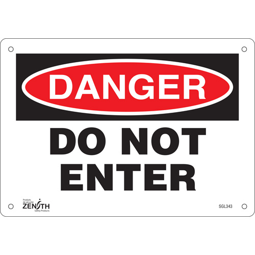 "Do Not Enter" Sign, 7" x 10", Aluminum, English Oxymax Inc