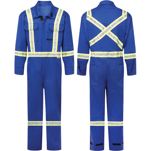 Avenger 7 oz. Flame Resistant Coveralls, Size 38 (Tall), Royal Blue Oxymax Inc