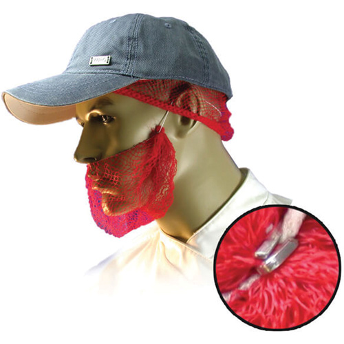 Disposable Beard Nets, Polypropylene, Red Oxymax Inc