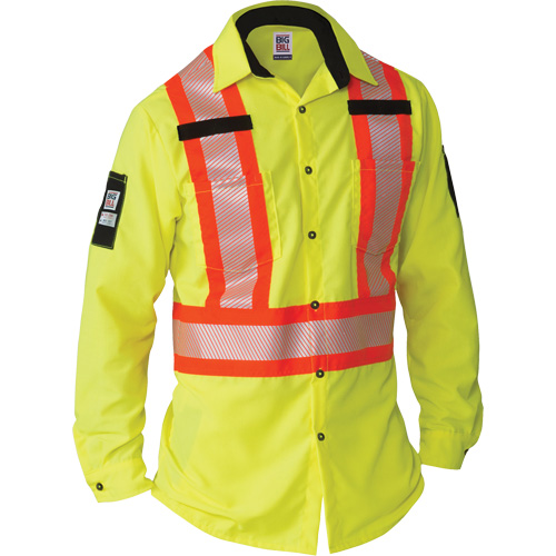 Ripstop High-Visibility Long Sleeve Shirt, Polyester, Small, High Visibility Lime-Yellow Oxymax Inc