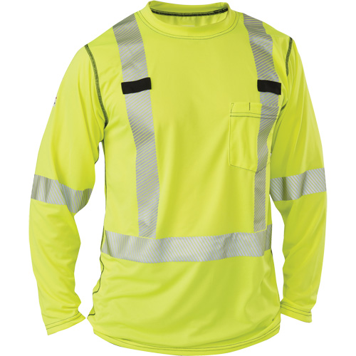 Polartec&reg; Power Grid&reg; High-Visibility Long Sleeve T-Shirt, Polyester, 2X-Large, High Visibility Lime-Yellow Oxymax Inc