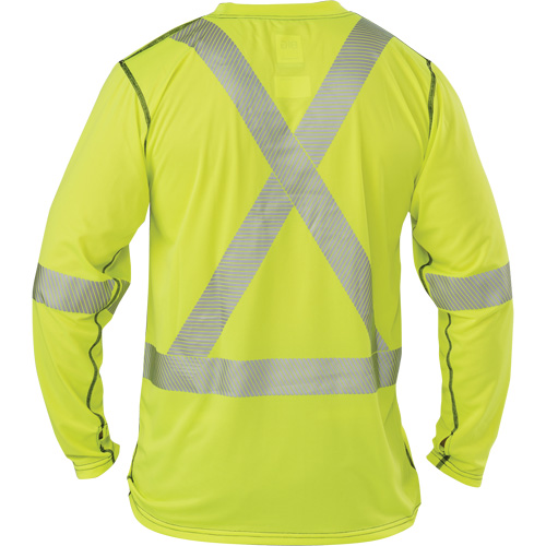 Polartec&reg; Power Grid&reg; High-Visibility Long Sleeve T-Shirt, Polyester, 2X-Large, High Visibility Lime-Yellow Oxymax Inc