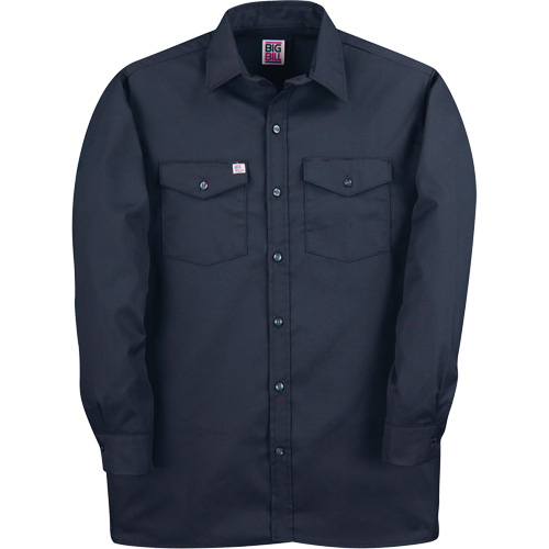 Chemise de travail &agrave; manches longues en tissu crois&eacute;, Hommes, Moyen (grande taille), Bleu marine Oxymax Inc
