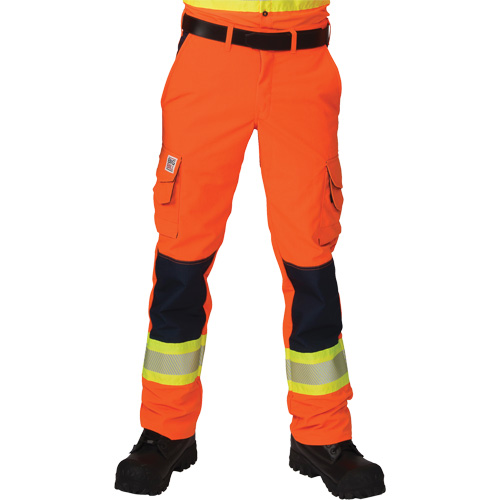 Ripstop High-Visibility Cargo Pants, Polyester, 28, High Visibility Orange Oxymax Inc