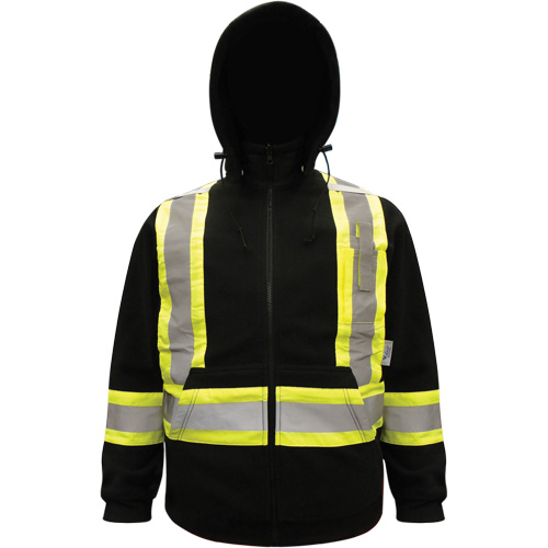 High-Visibility Hoodie, Polyester, Black, Small Oxymax Inc