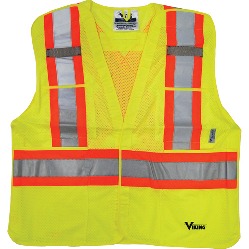 Safety Vest, High Visibility Lime-Yellow, 2X-Large/3X-Large, Polyester Oxymax Inc