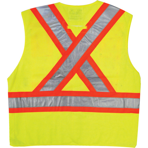 Safety Vest, High Visibility Lime-Yellow, 2X-Large/3X-Large, Polyester Oxymax Inc