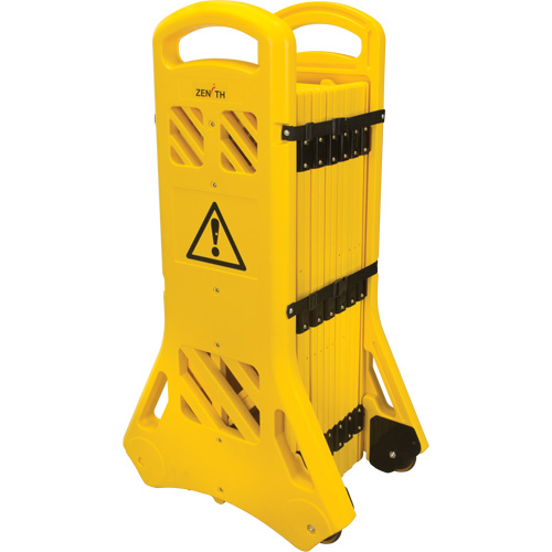 Portable Mobile Barrier, 40" H x 13' L, Yellow Oxymax Inc